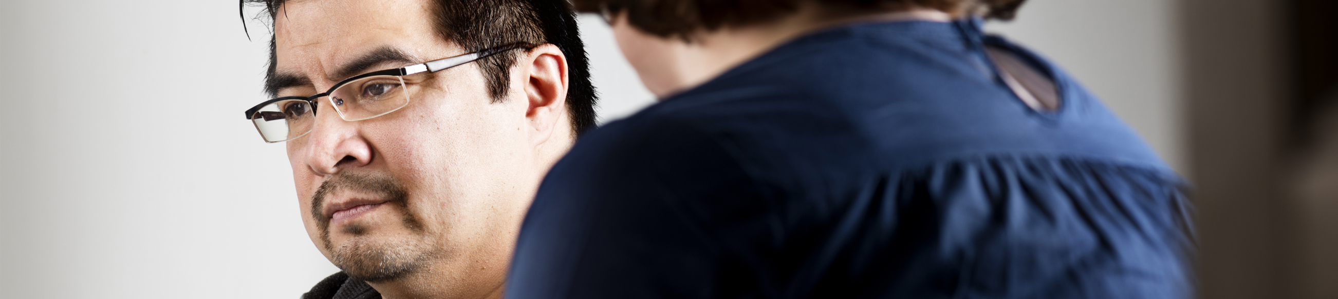 A man being talked to.